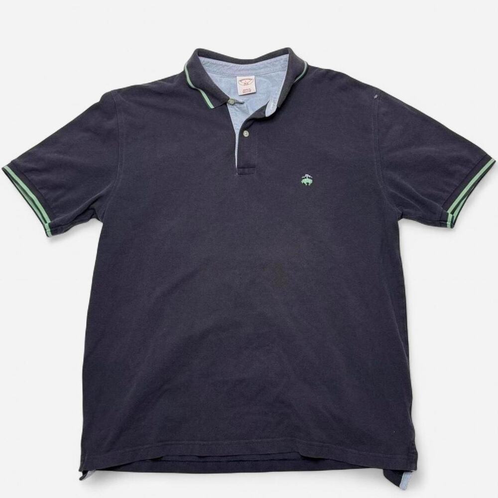 Brooks Brothers 346 Men’s Large Navy Green Trim Original Fit Polo Shirt